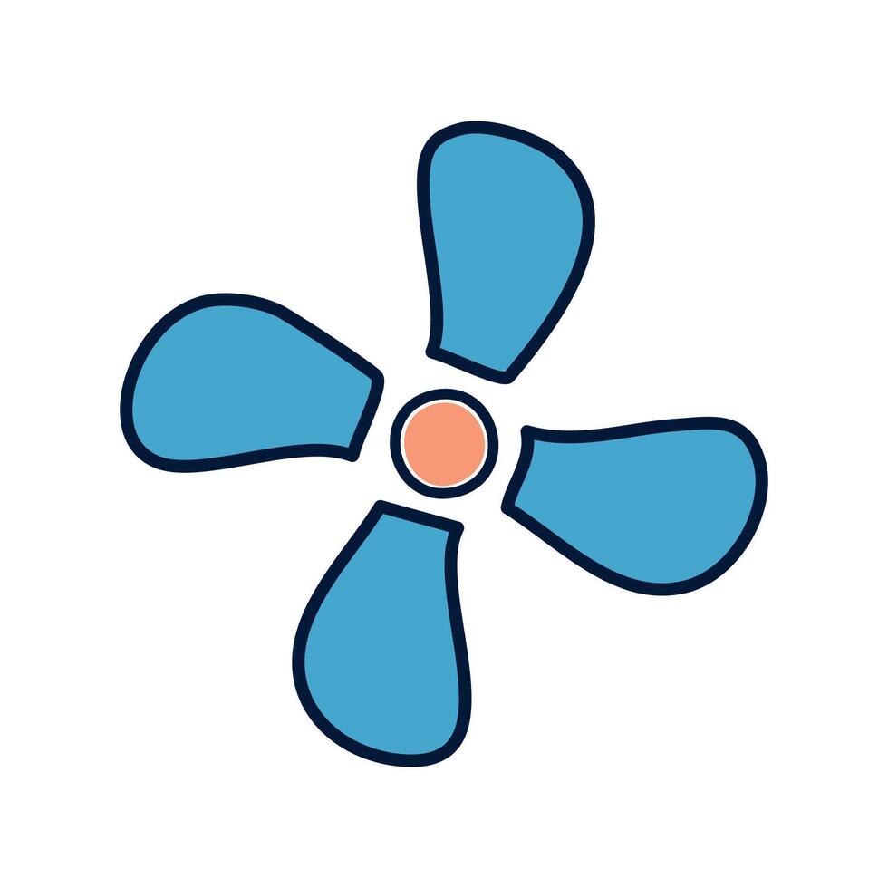 Fan icon isolated on white background for your web and mobile app design. Blue color air cooler logo concept. vector