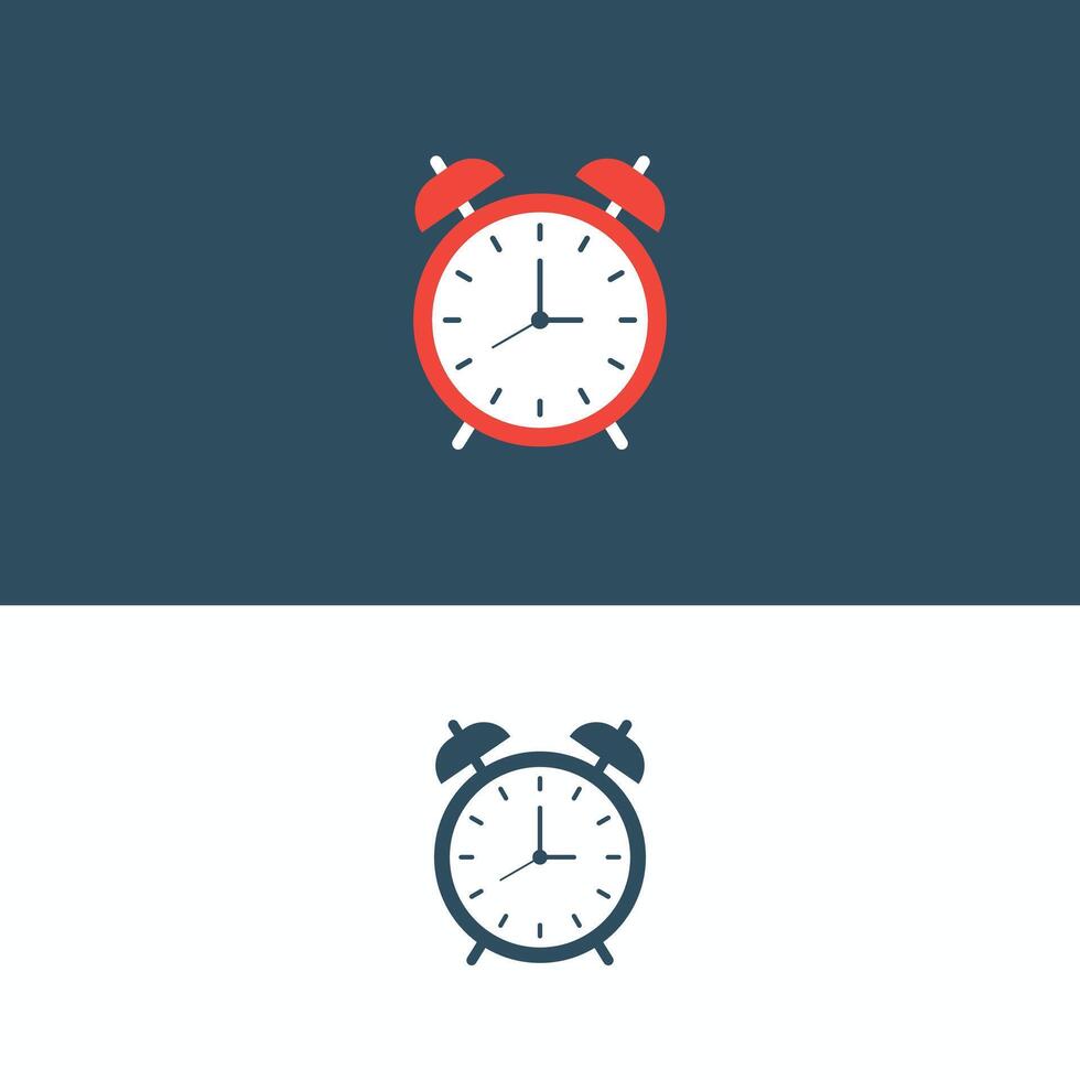 Classic Red Alarm Clock Icon - Minimalist Design for Time Management, Wake-up Call, and Daily Planning in Modern Style vector