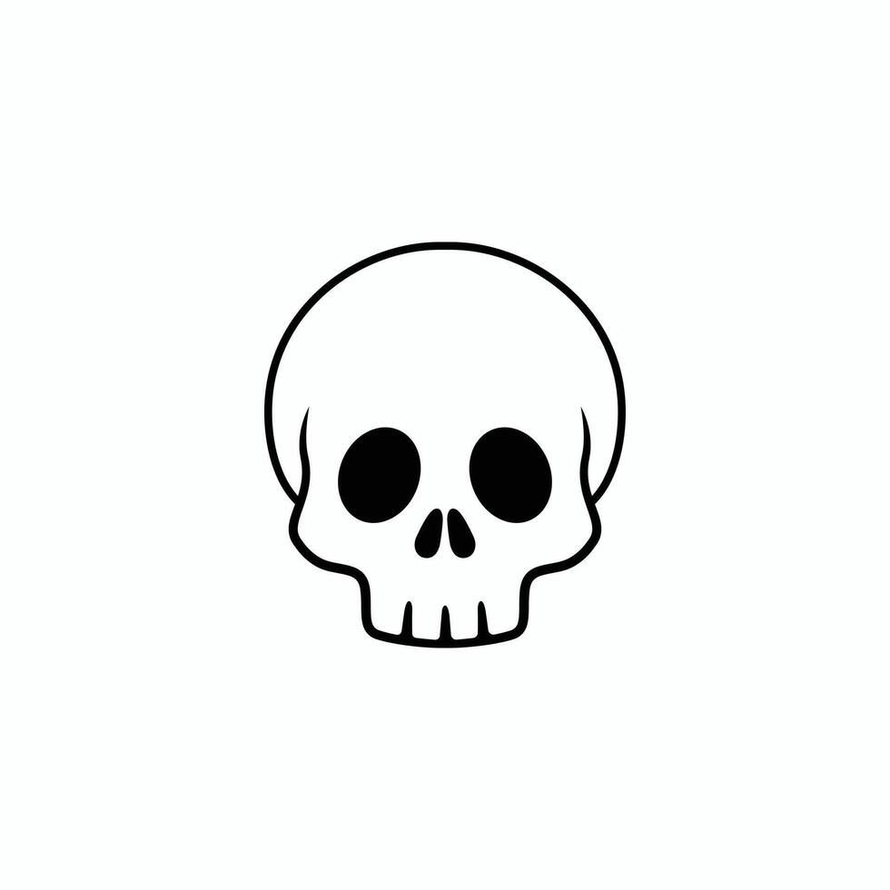 Stylized Black Skull Icon for Halloween and Gothic Design, Art for T-Shirt, Tattoo, and Graphic Usage vector
