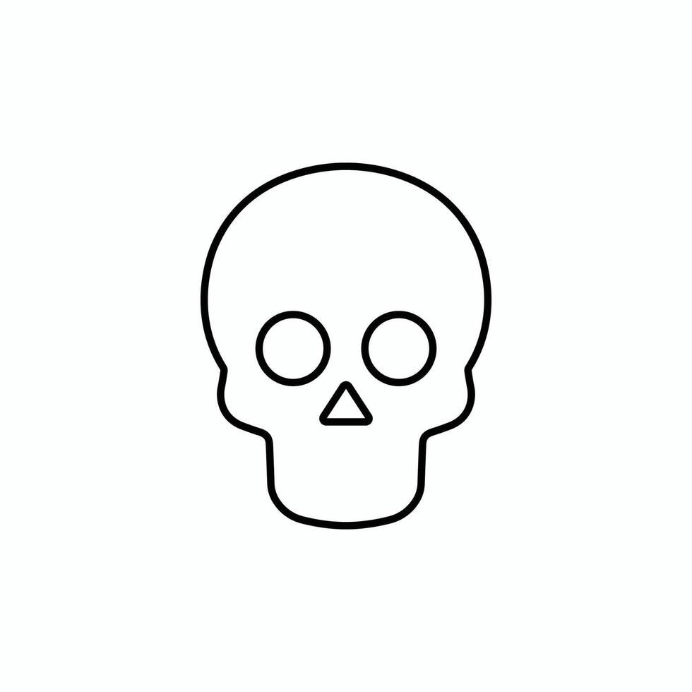 Minimalist Line Art Skull Icon for Halloween and Gothic Designs, Perfect for T-Shirts, Stickers, and Print Projects vector