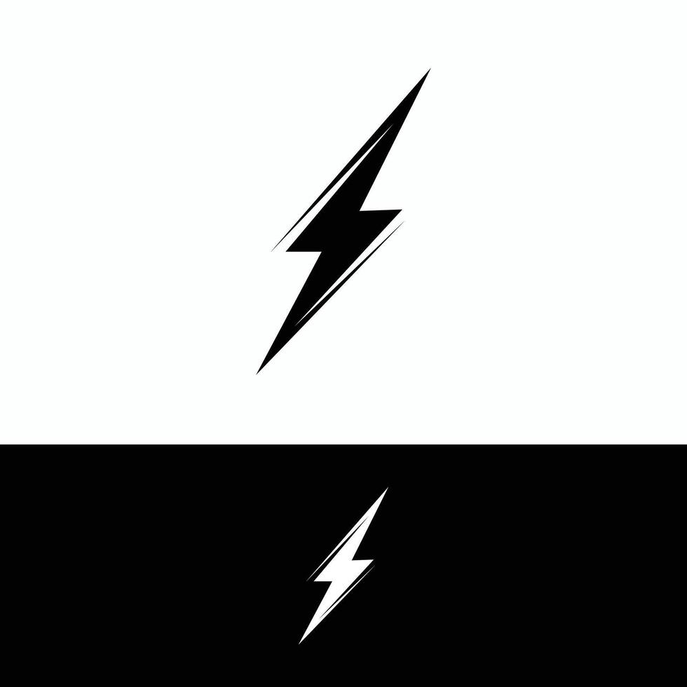 Modern Lightning Bolt Icon Design in Black and White for Creative Projects, Branding, and Fashion vector