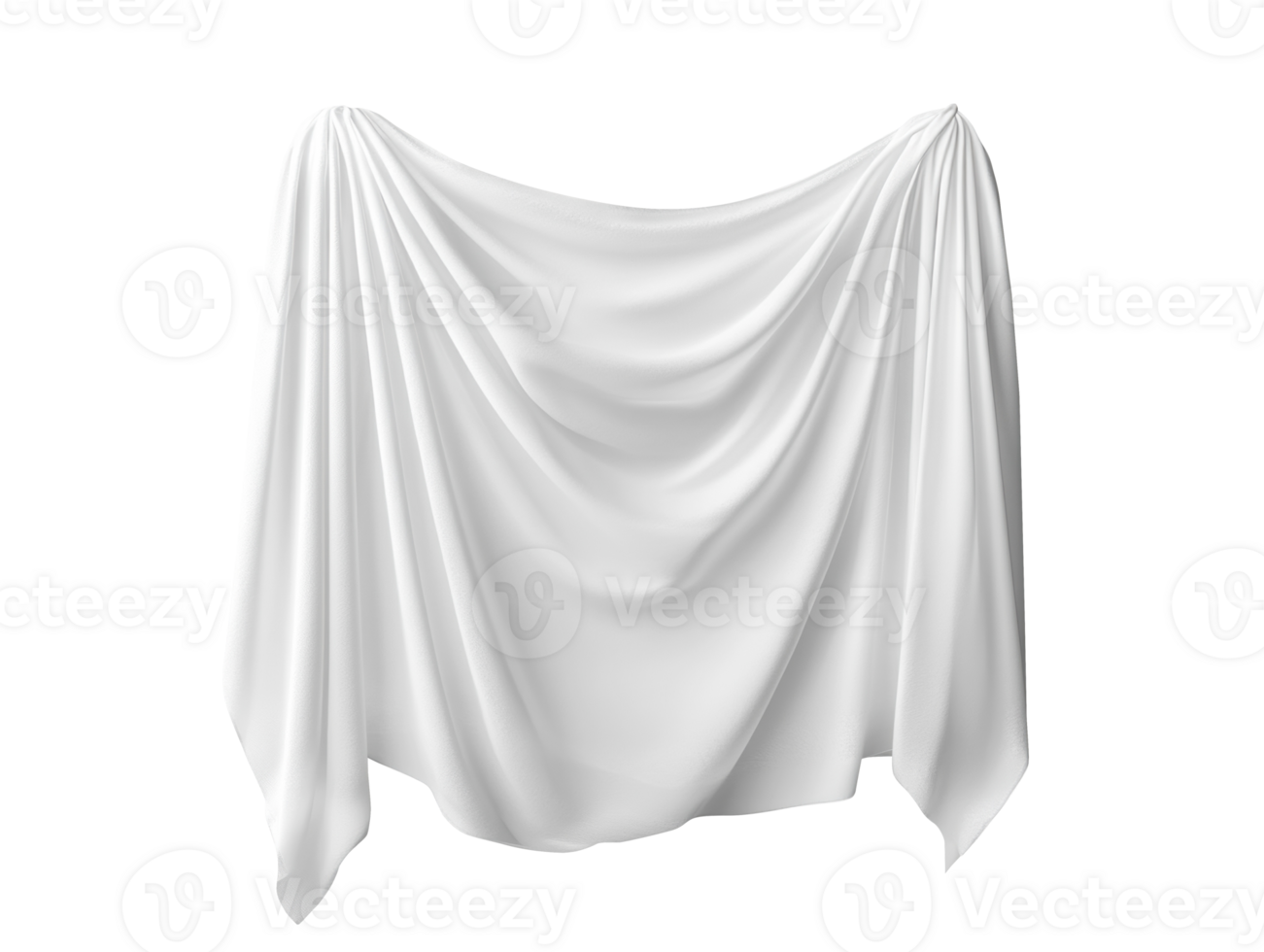 Draped white fabric creating elegant folds and textures png