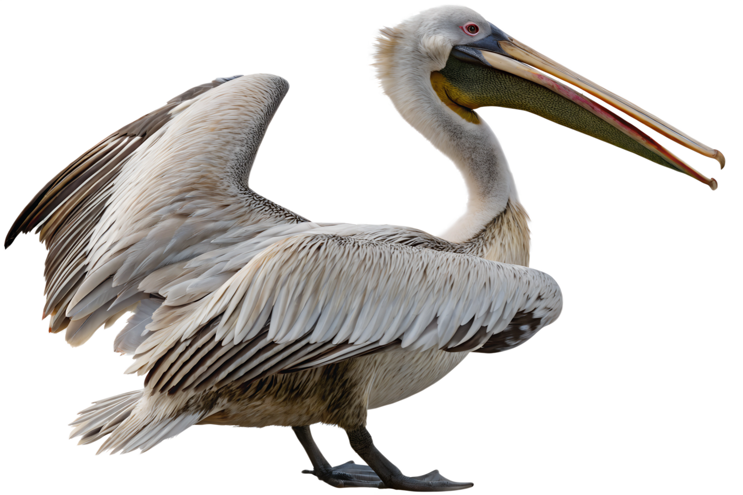Pelican isolated on transparent background, bird illustration, wildlife art, aquatic bird png