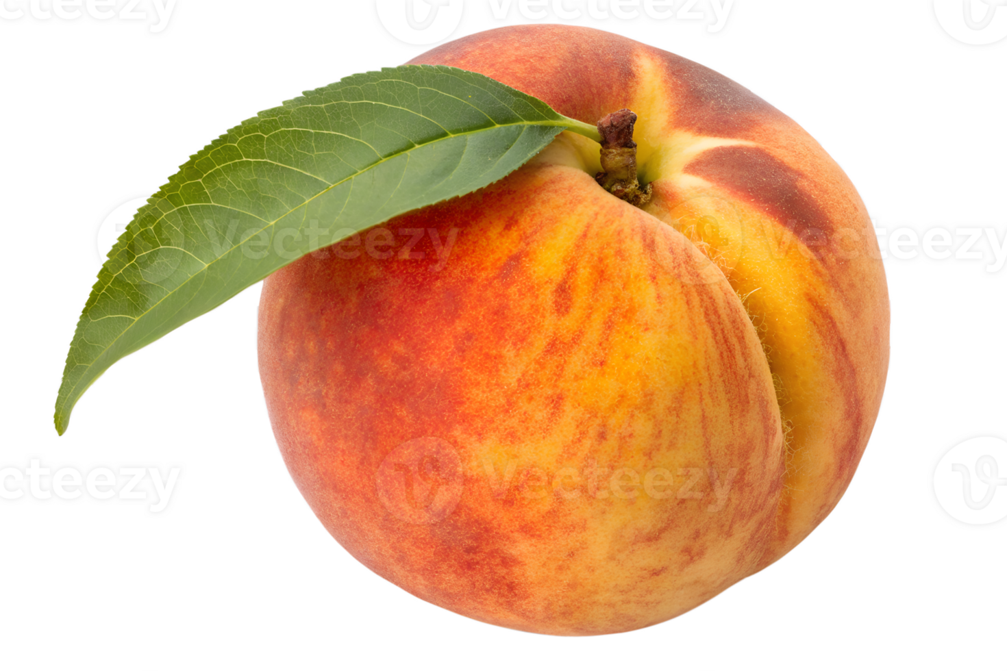 Juicy ripe peach fruit isolated on transparent background, natural and organic food, healthy snack png