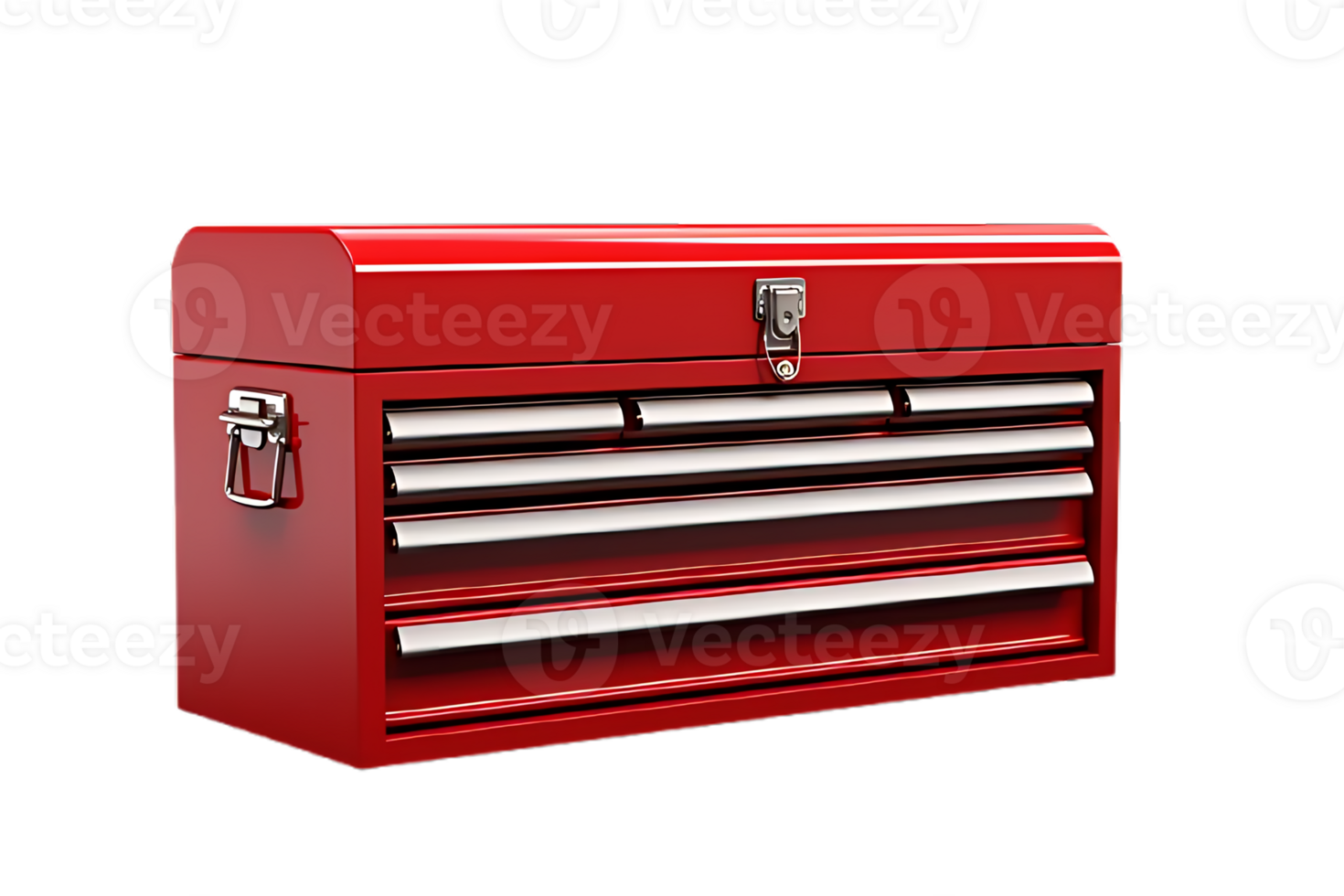 High Quality Red Metal Tool Chest with Five Drawers png