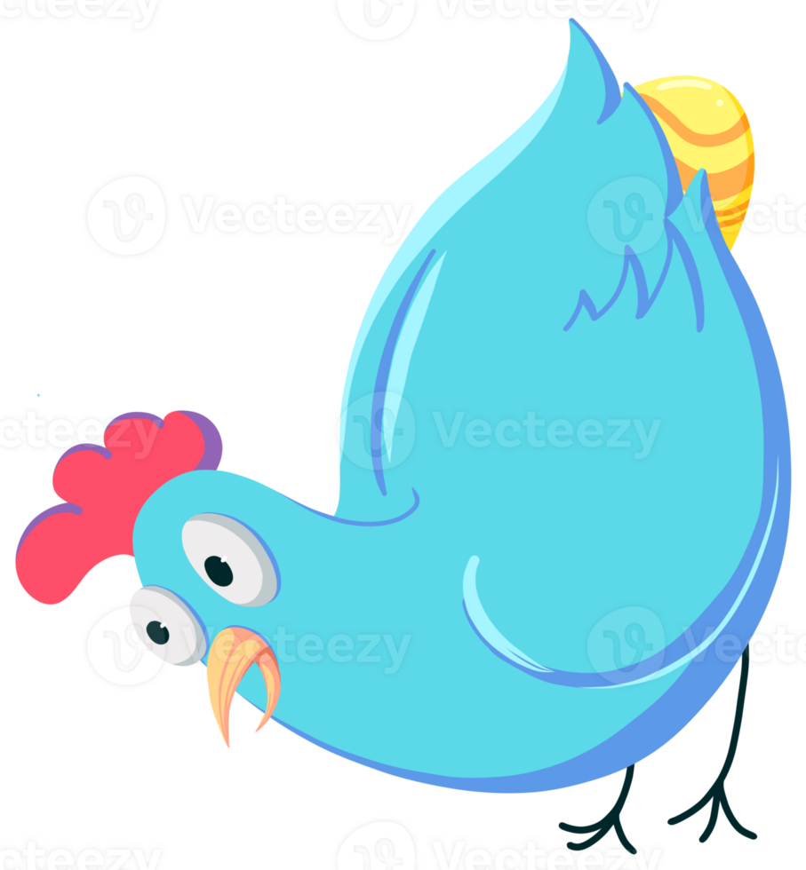 An Easter chicken laying an Easter egg png