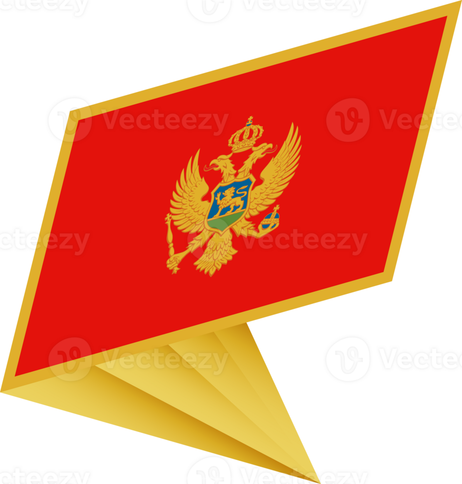 Flag of Montenegro, modern pin flag png
