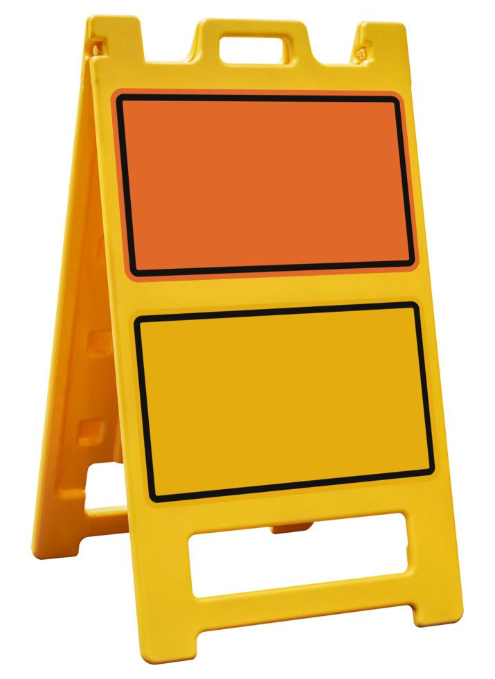 Mock up blank yellow traffic sign png