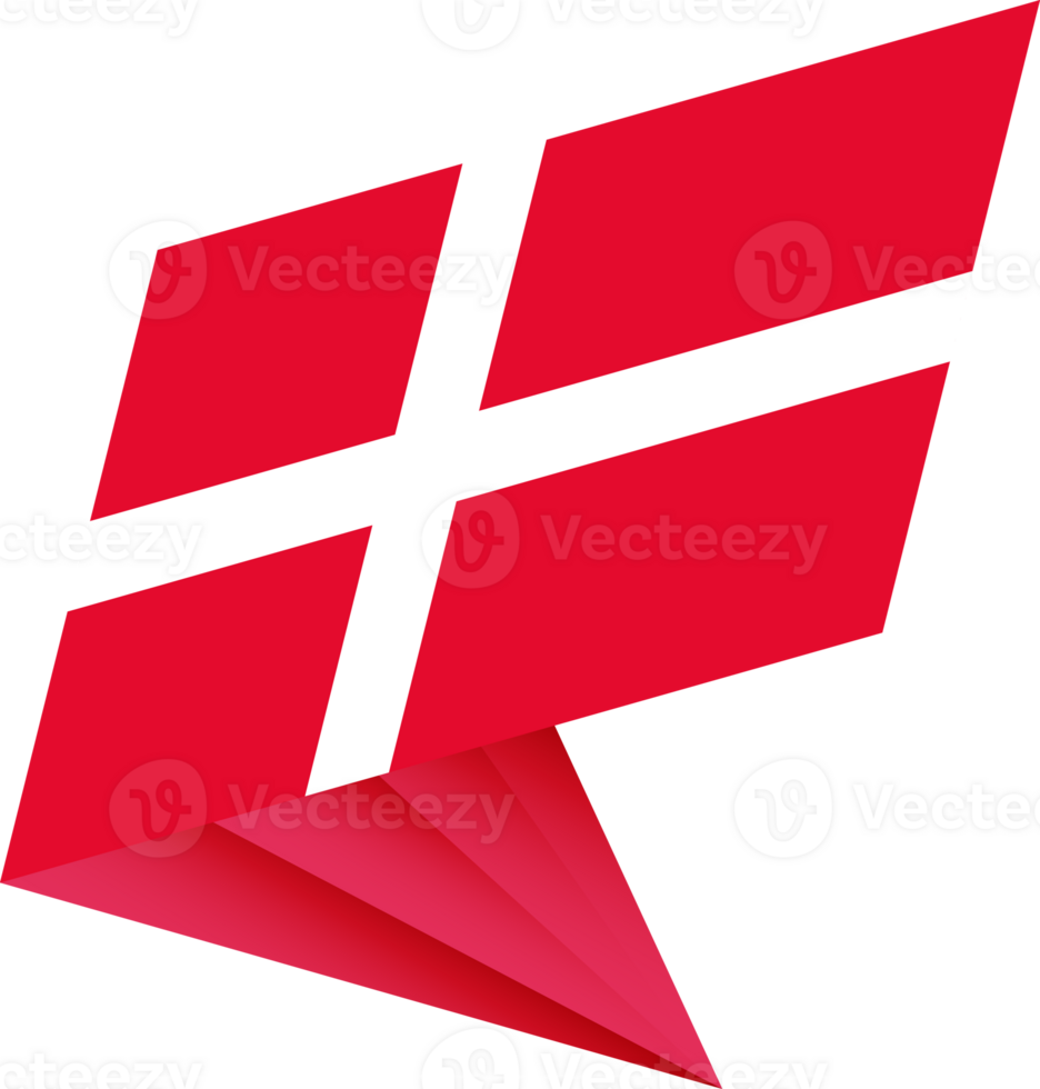 Flag of Denmark, modern pin flag png