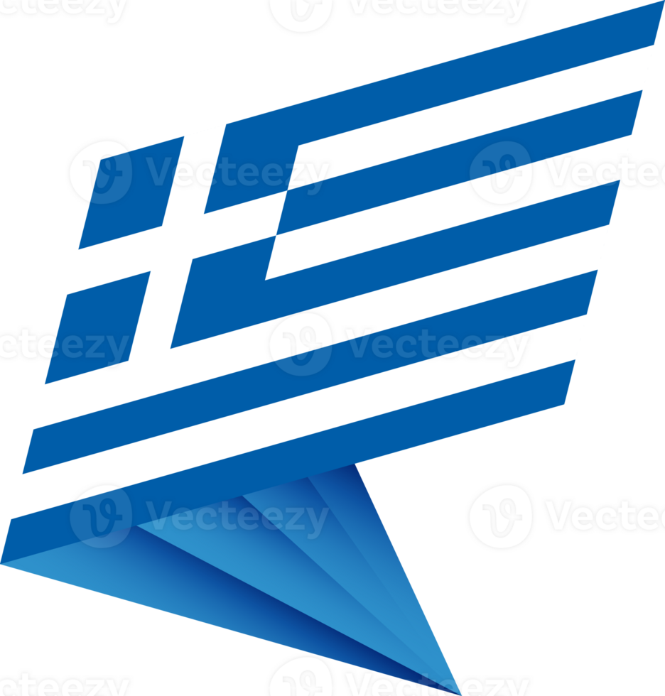 Flag of Greece, modern pin flag png