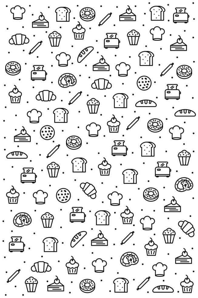 Abstract bread pattern. Wallpaper decoration. vector