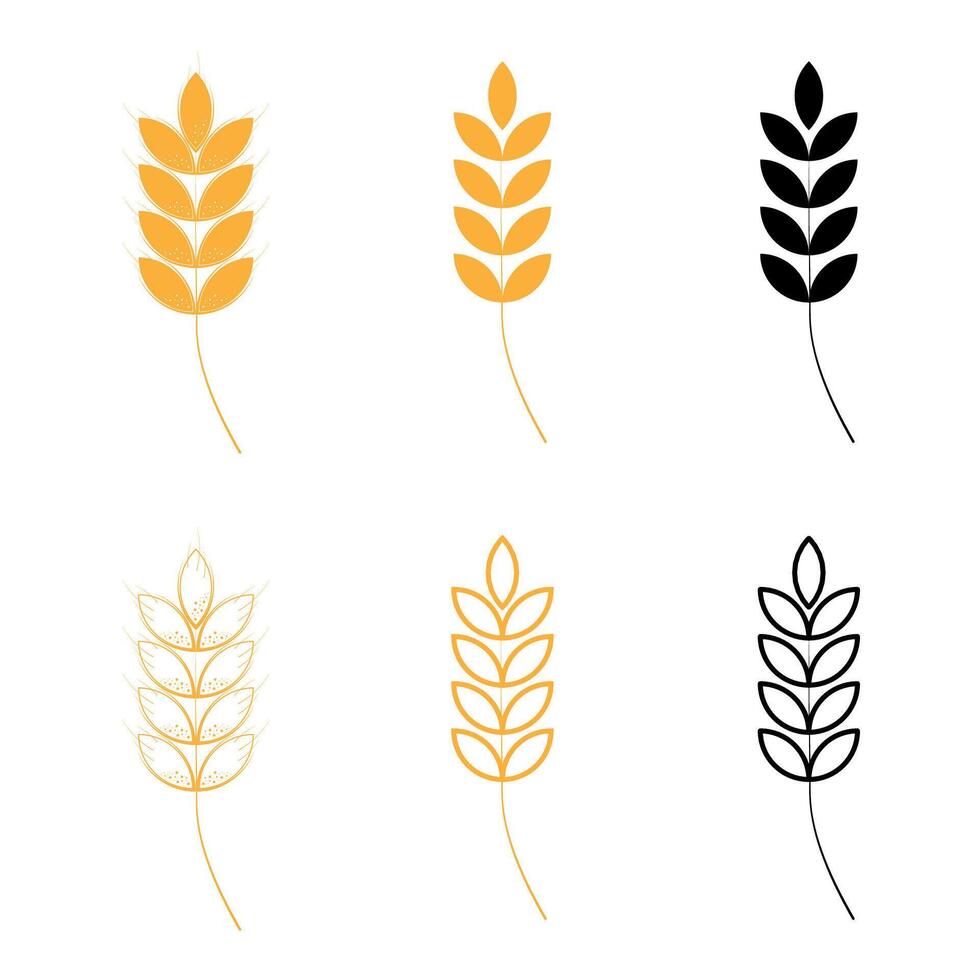 Wheat icon images on pack. vector