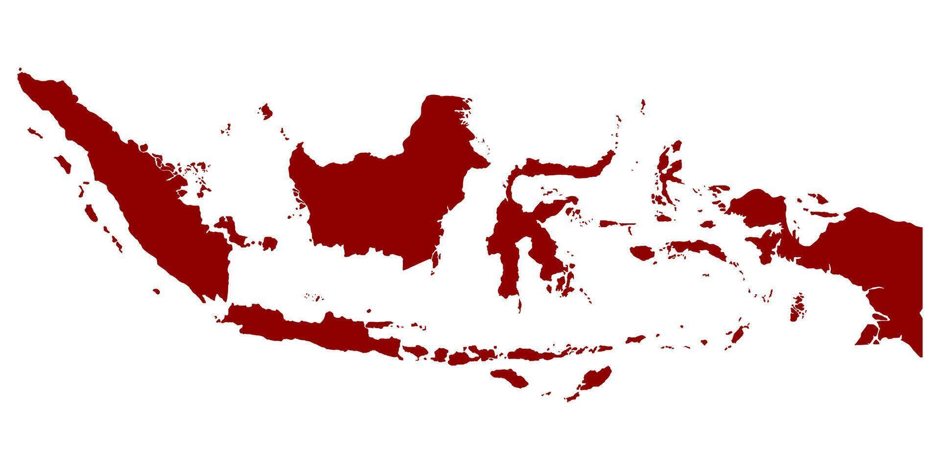 Indonesia map template. Red color design vector