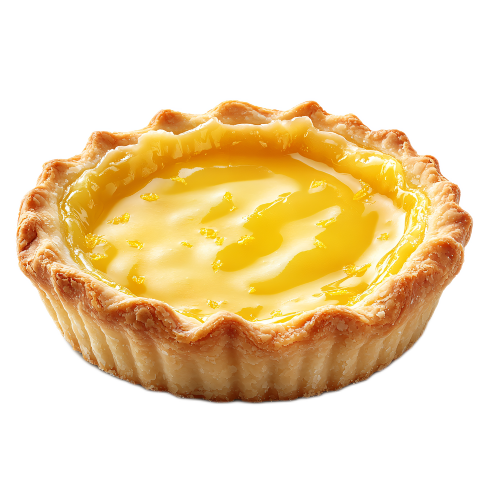 Freshly Baked Custard Tart with Smooth Creamy Filling and Golden Crust png