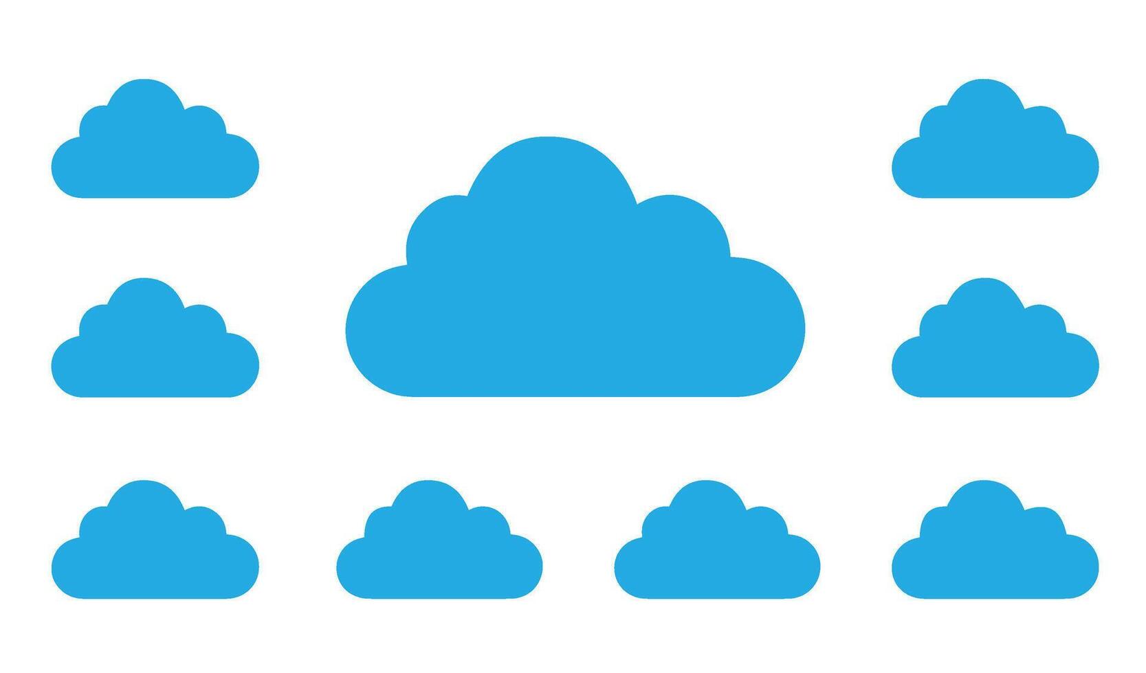 Digital Cloud Silhouette Pack with Eco-Friendly Cloud Style vector