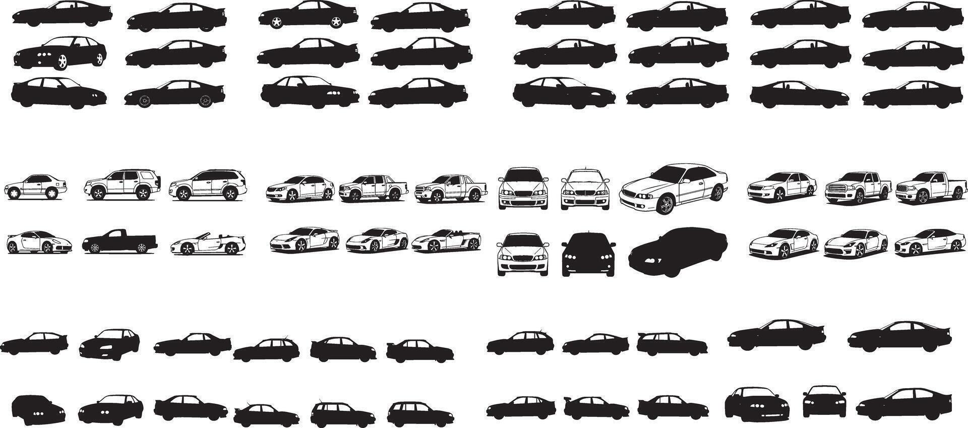 Retro Compact Car and Adventure 4x4 Vehicle with Classic and Rugged Styling vector