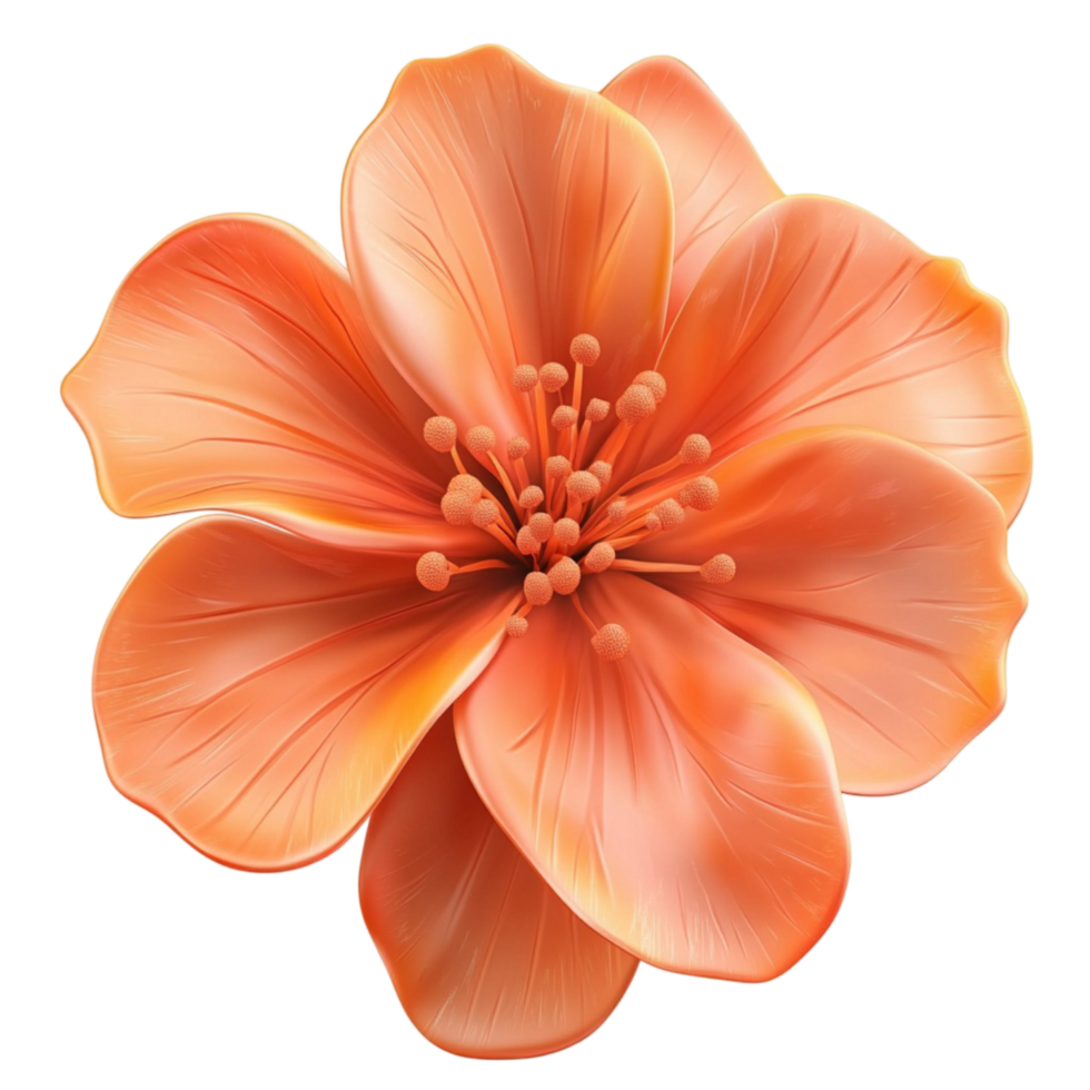 Beautiful Orange Hibiscus Flower with Soft Petals on Transparent Background png