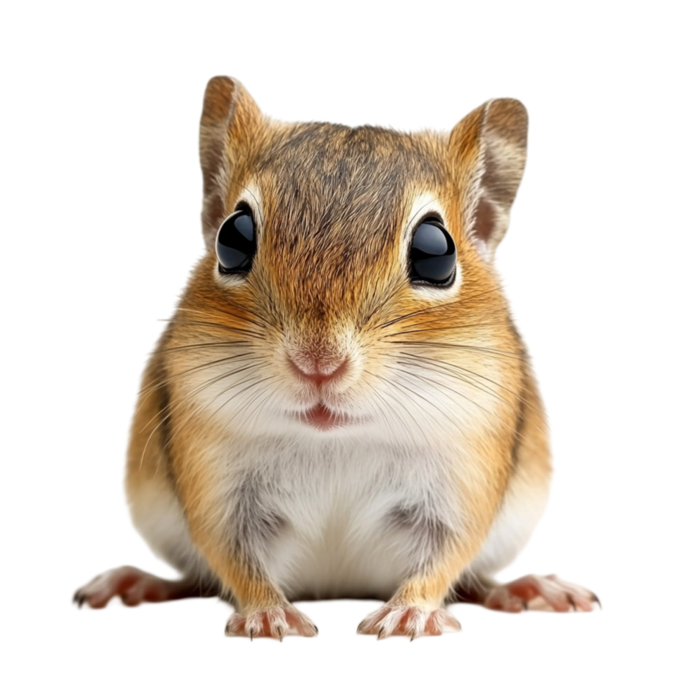 Small Squirrel Standing on Two Feet Looking Alert png