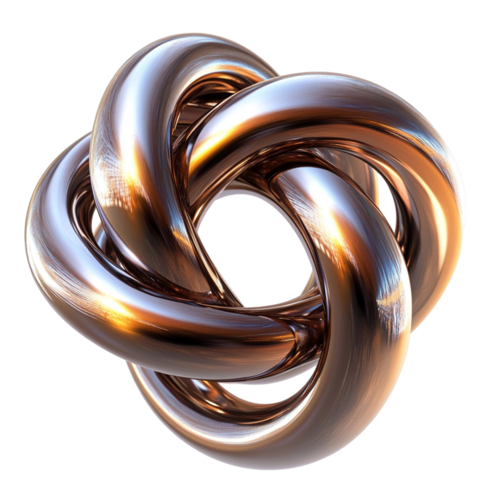 Metallic Infinity Knot on Transparent Background png
