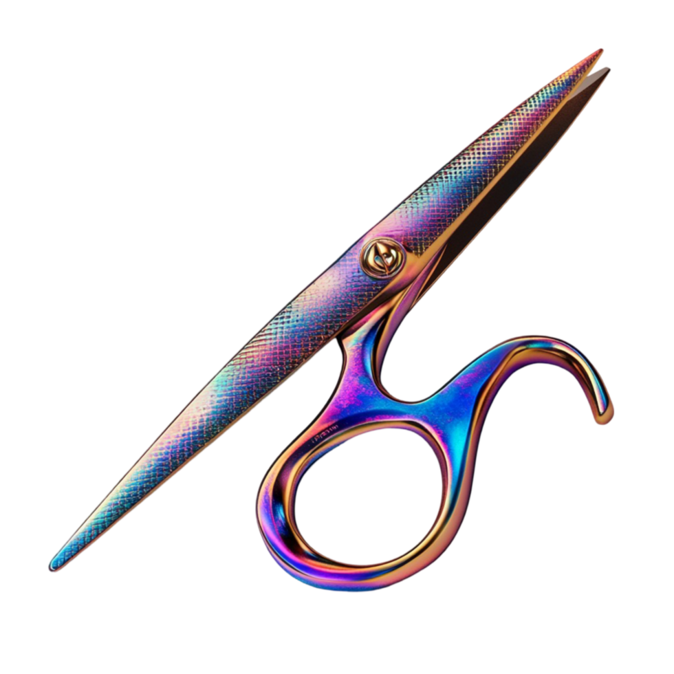 Iridescent Scissors on Transparent Background png