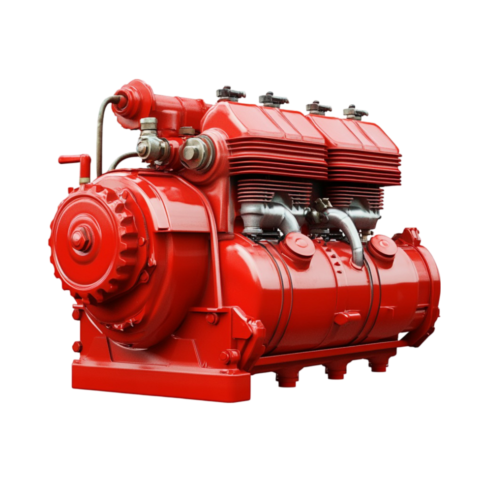 Red Engine Motor on Transparent Background png