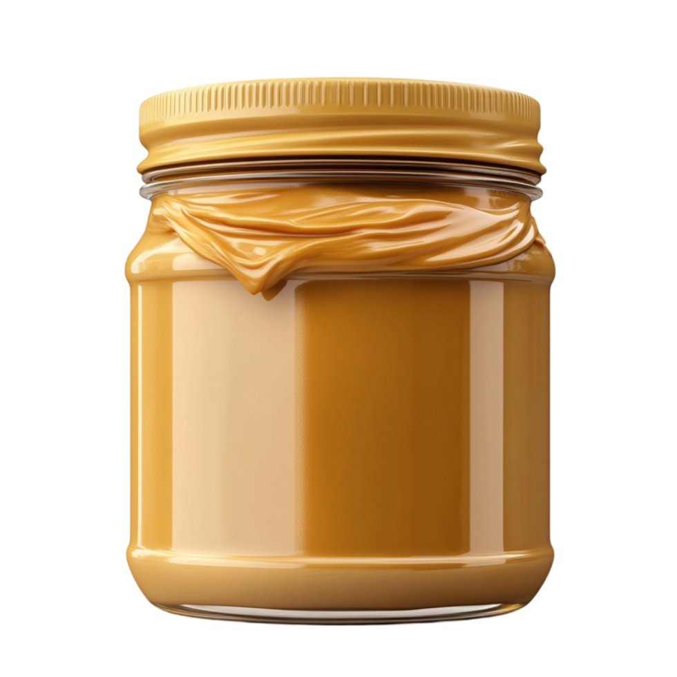 Honey Jar with Gold Lid on Transparent Background png