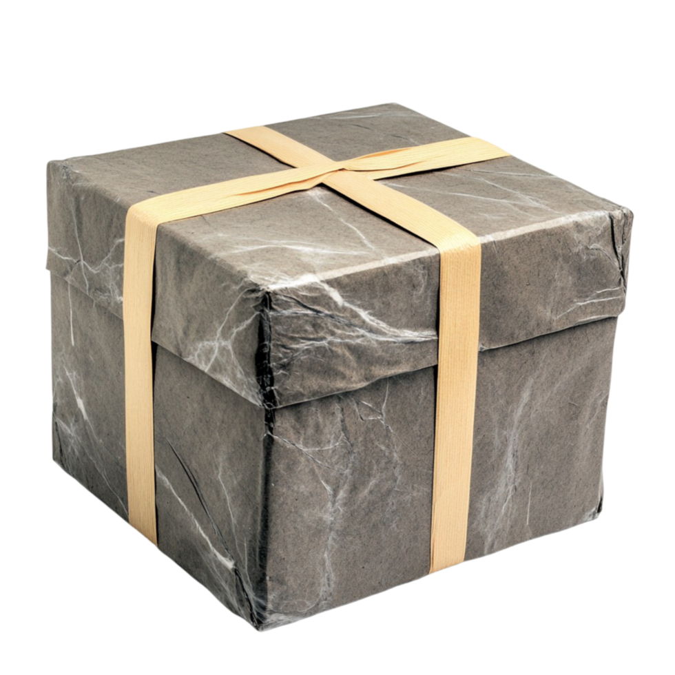 Wooden Box with Rope Tied Around on Transparent Background png