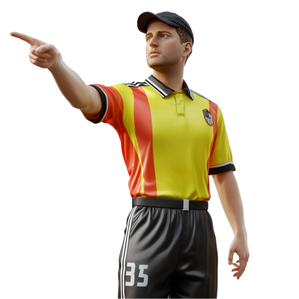 Referee Pointing on Transparent Background png