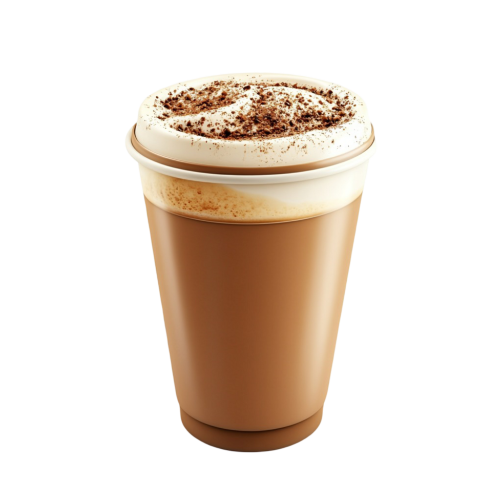 Cappuccino cup on transparent background png