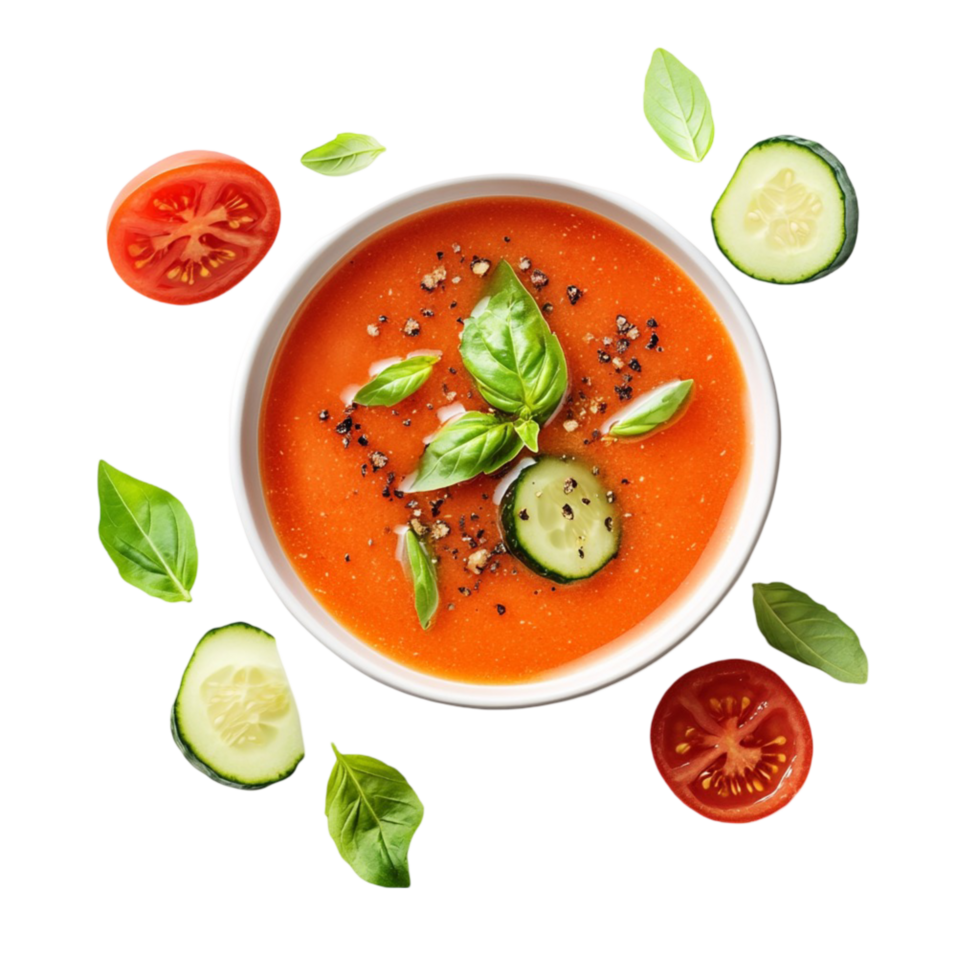 Fresh Salad with Tomatoes and Cucumbers on Transparent Background png
