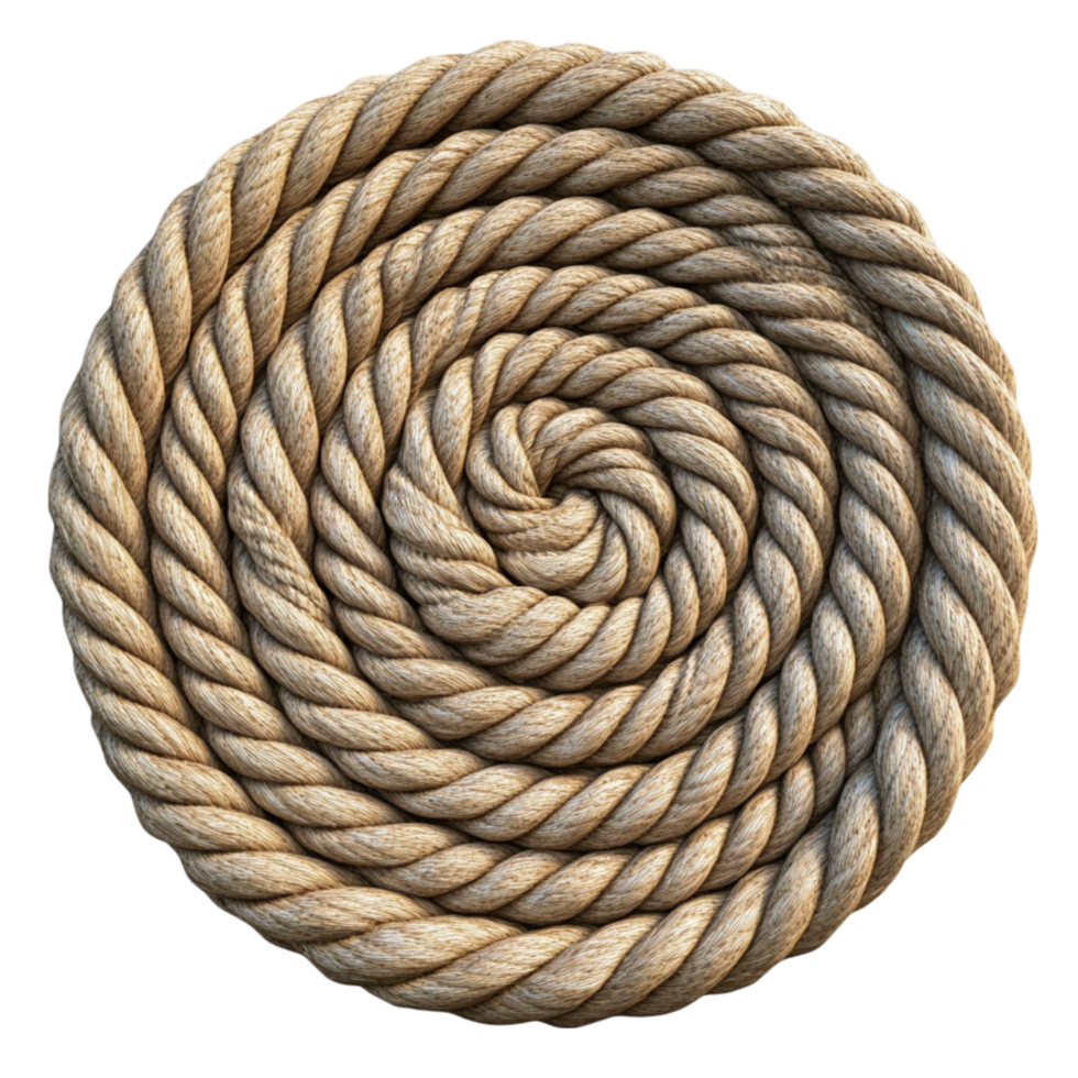 Coiled Rope Circle on Transparent Background png