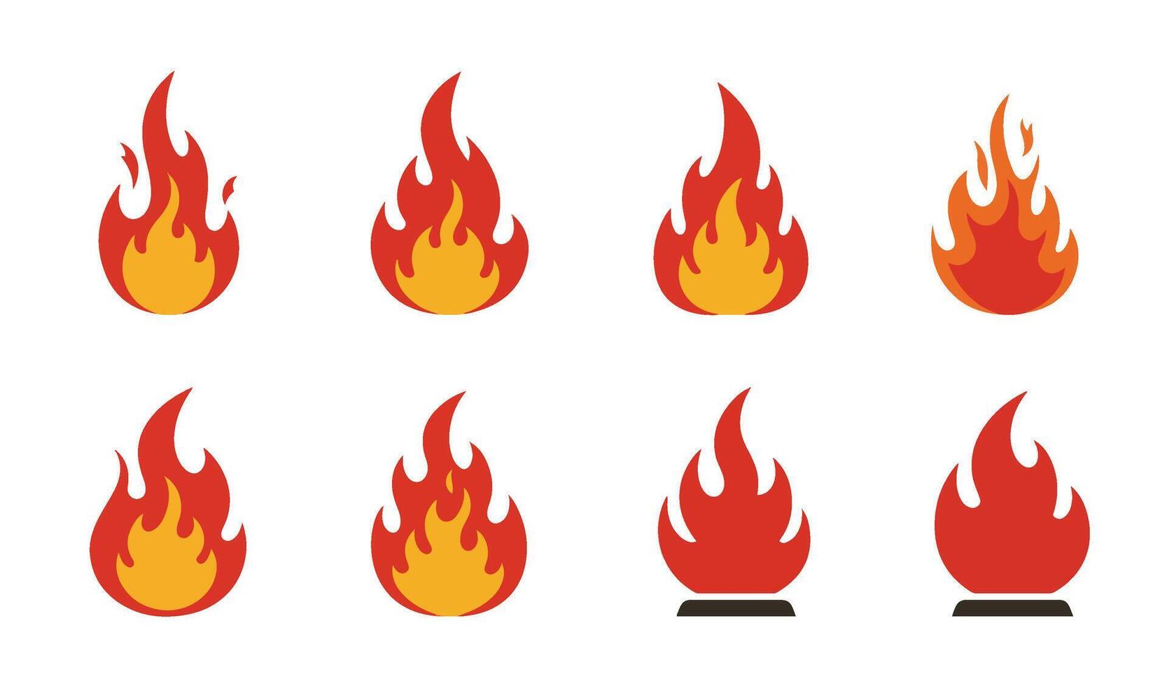 Blazing Flame Icons Collection with Dynamic Fire Effects vector