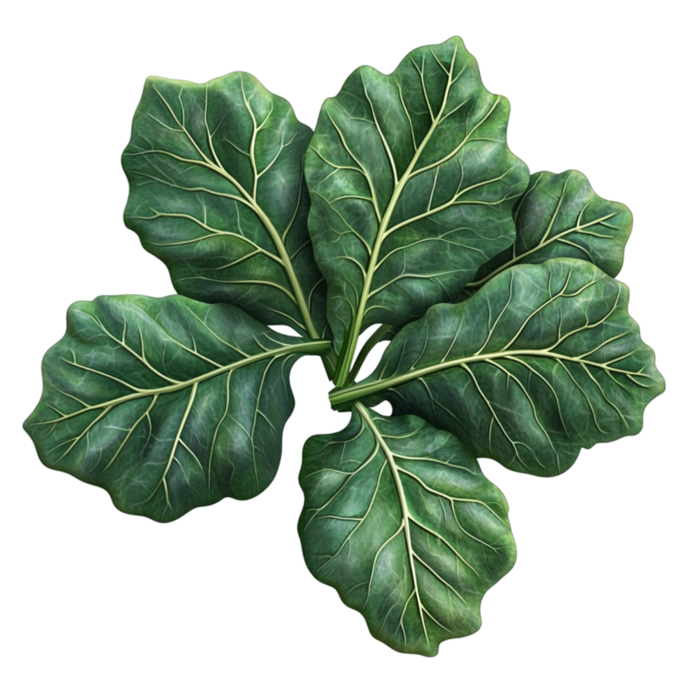 Fresh Green Cabbage Leaf on Transparent Background png