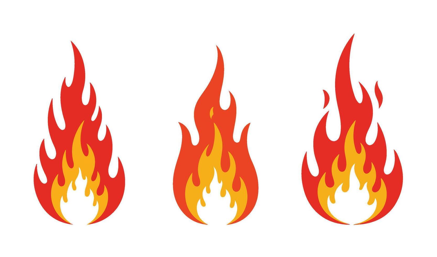 Red Yellow Fire Symbols for Web and Print Design Projects vector