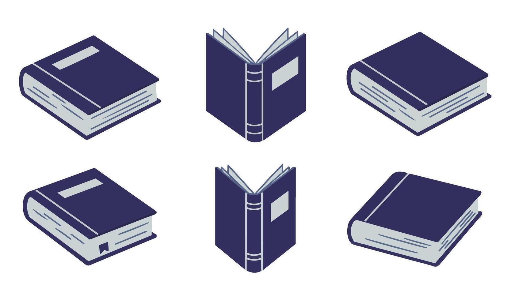 Academic Books Set for Library and Study Concept Design vector
