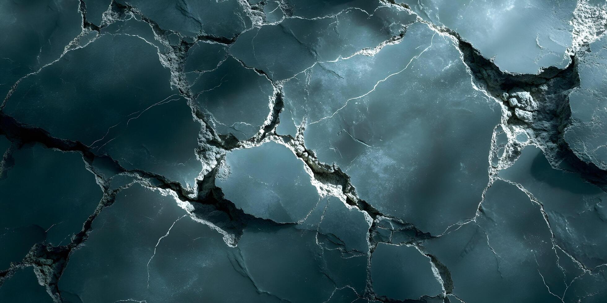 Dark teal marble texture with cracks. photo