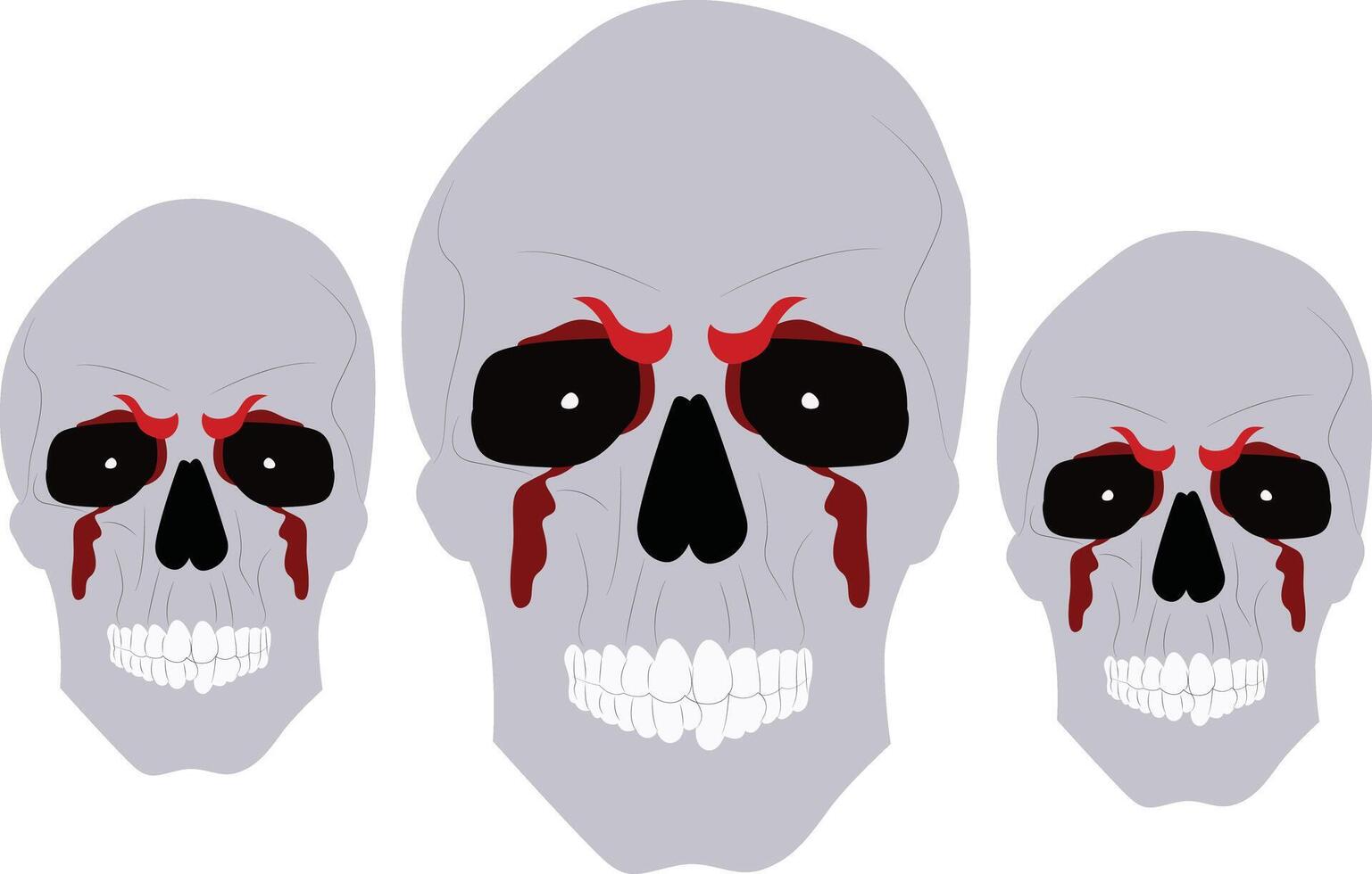 Three Bloody Skulls Halloween Art vector