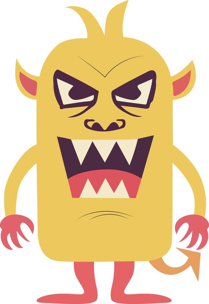 Angry Yellow Cartoon Monster Design vector