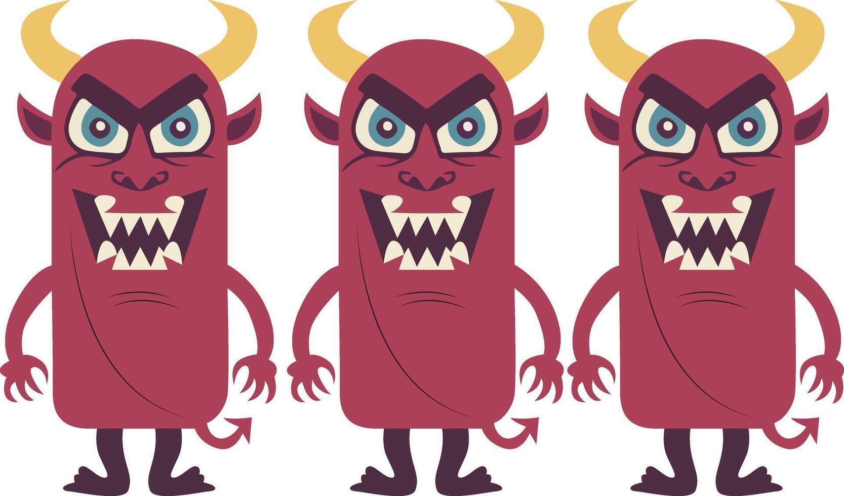 Three Angry Cartoon Devils Image vector