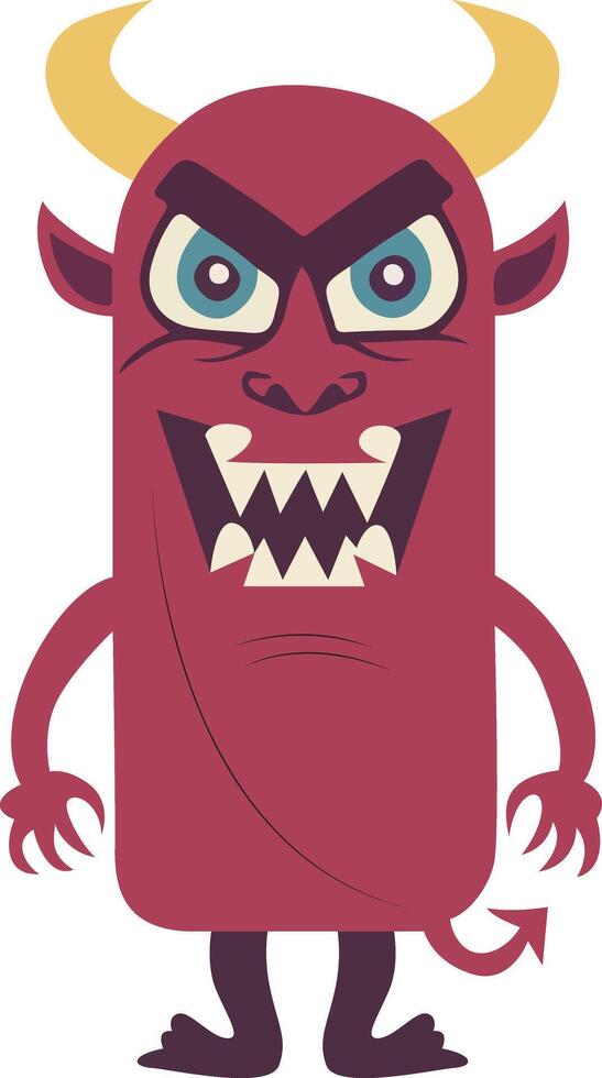 Angry Cartoon Devil Monster Illustration vector