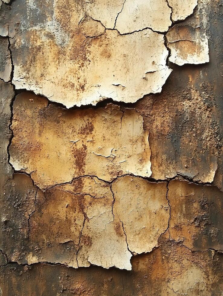 Peeling paint on a distressed surface, suitable as a background photo