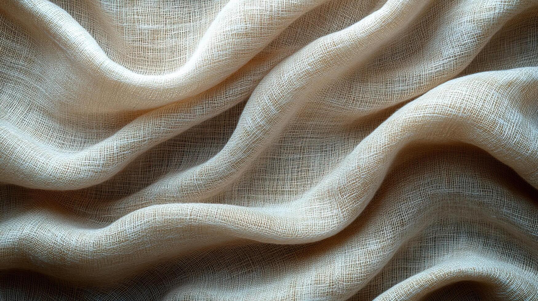 Beige fabric draped with soft shadows, abstract background use photo