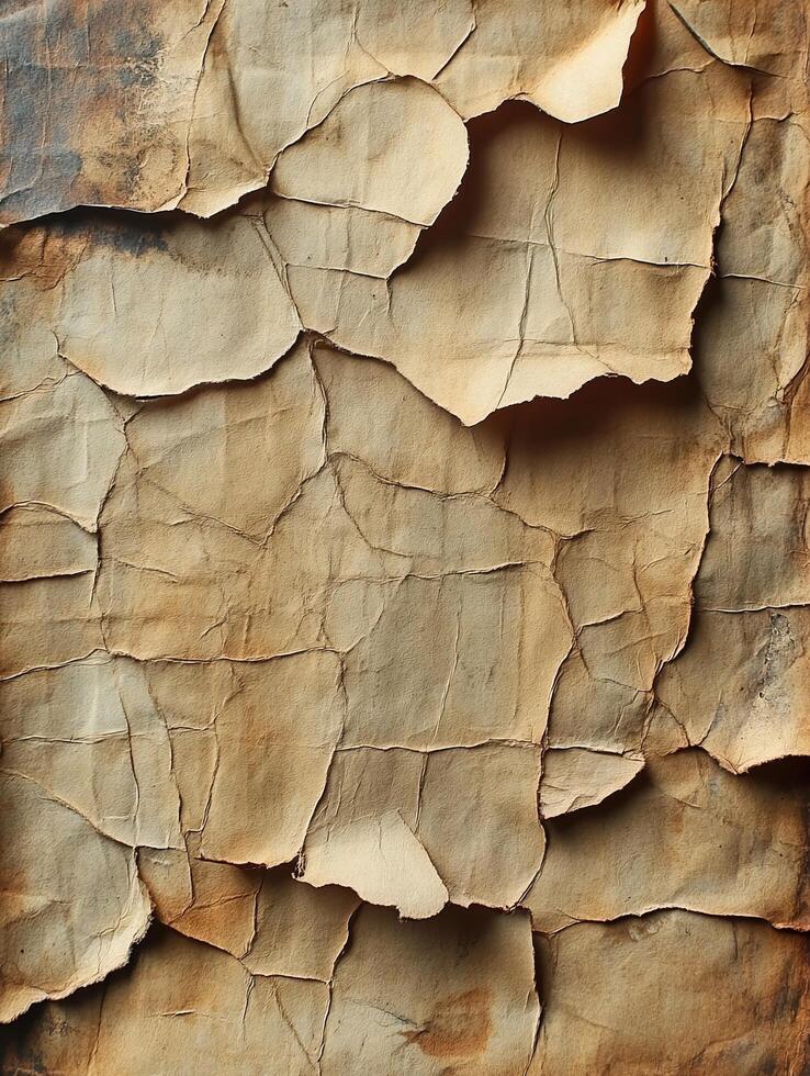 Old, cracked paper texture, rough surface. Background with weathered look photo