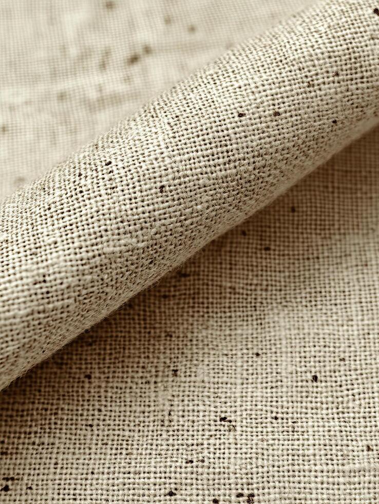 Rolled fabric with dark specks, used for textiles photo