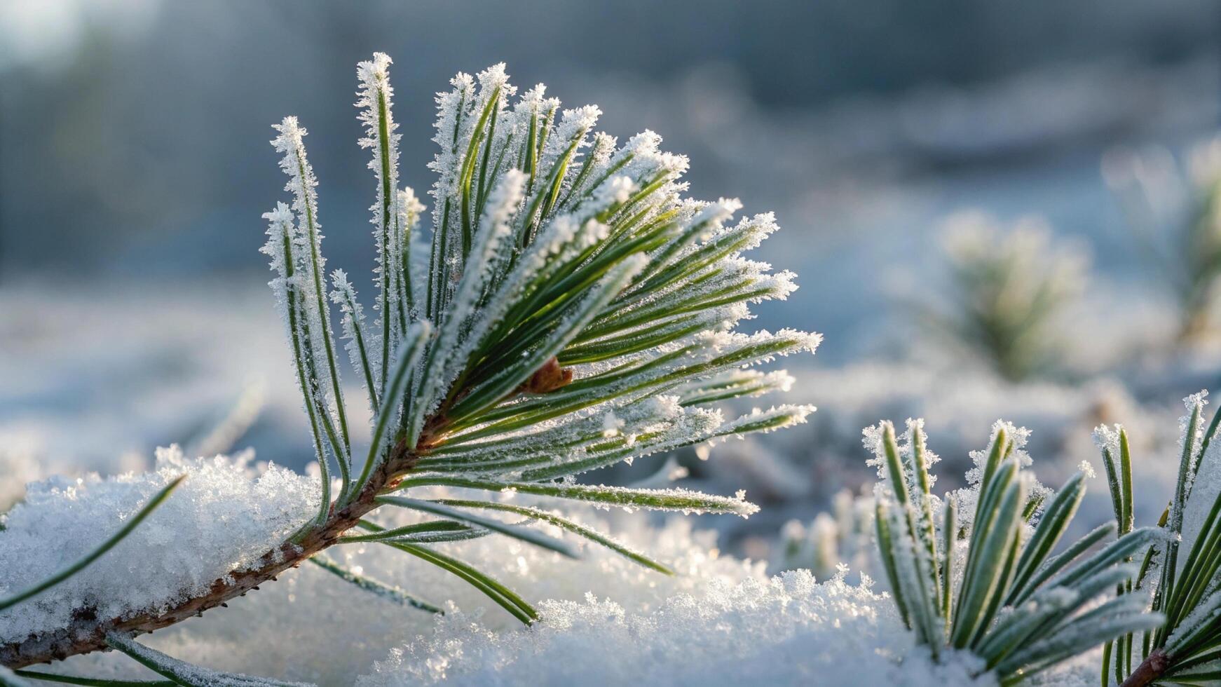 A pine tree covered in snow with some leaves photo