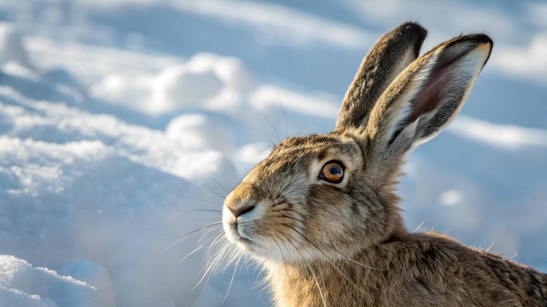 A hare in the snow photo