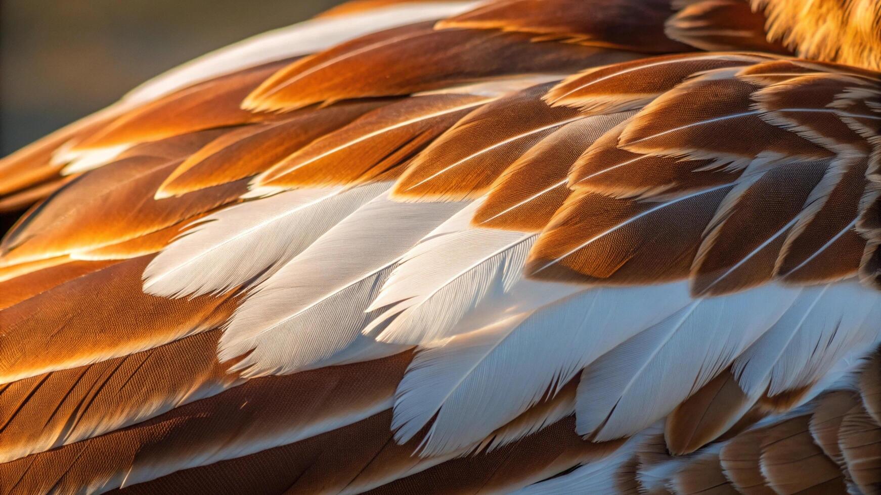 Close up of a bird's feathers with a white and brown background photo