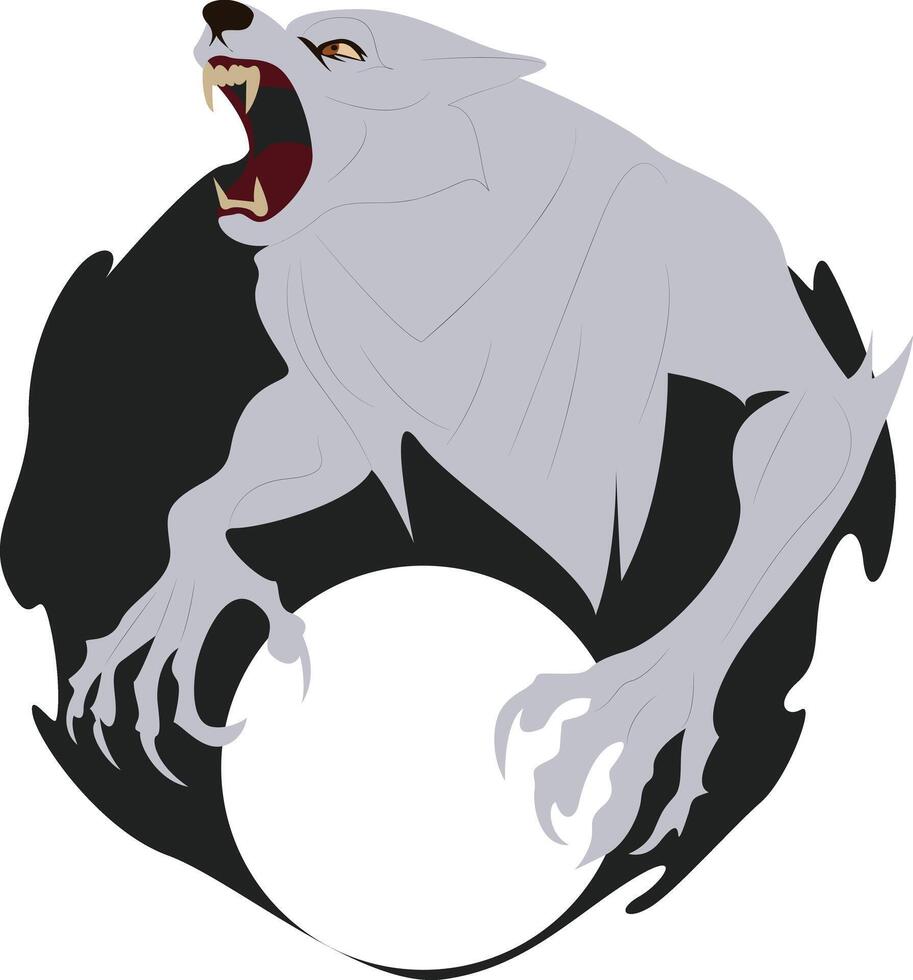 Grey Wolf Howling Abstract Art vector