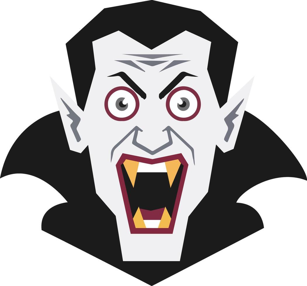 Cartoon Vampire Head Halloween Illustration vector