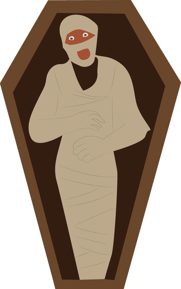 Mummy Rising From Coffin Cartoon vector
